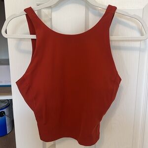 Lululemon Athletica Dark Orange Fitted Sleeveless Tank Top
